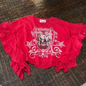 Paperwings red ruffled circus cutest show show elephant top sz 10